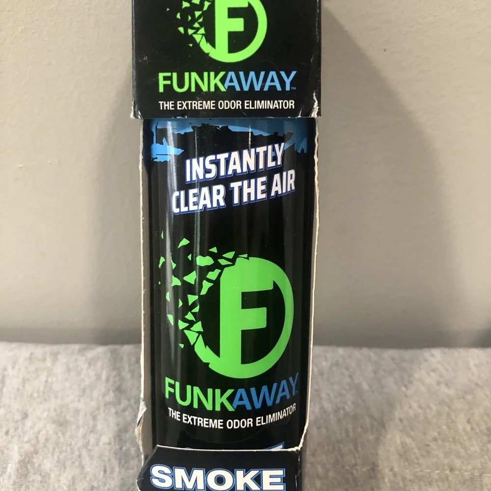 FunkAway Smoke Extreme Odor Eliminator Spray Shoes Pets Sports Gear Car 3.4 oz